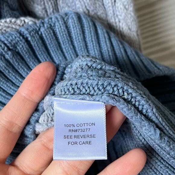 Reworked Handmade Tie Dye Indigo Croft&Barrow Chunky Turtleneck Sweater. -CA4 - Picture 12 of 12